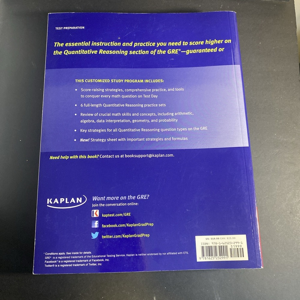 GRE Math Workbook (Kaplan Test Prep) - Picture 2 of 2